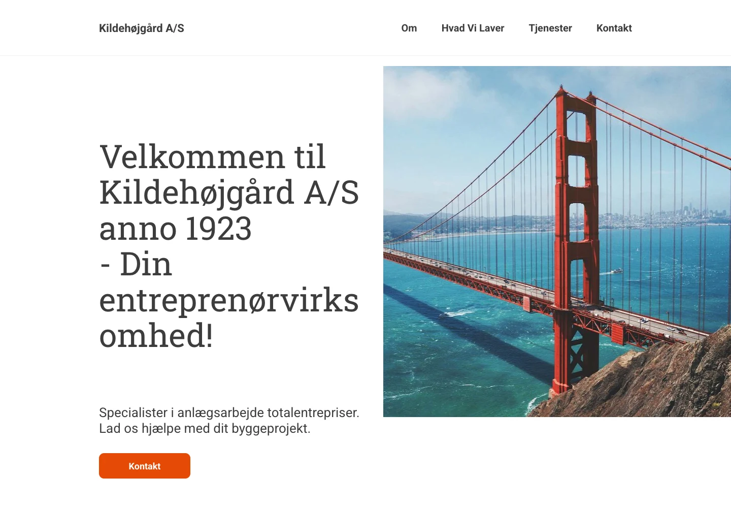 Before: the old desktop website with the bridge image