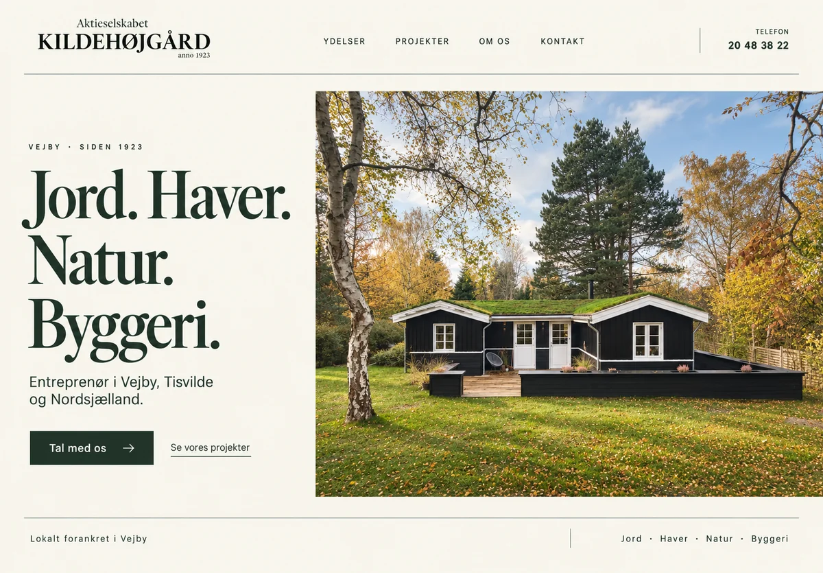 Illustrativt designkoncept for Kildehøjgård